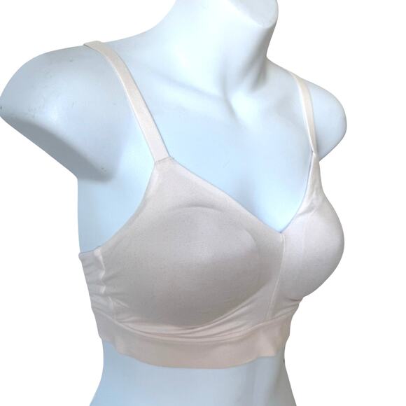 New Pale Pink Triangle Bralette Small D-DD Removable Pads Wireless Classic Basic - Picture 3 of 10